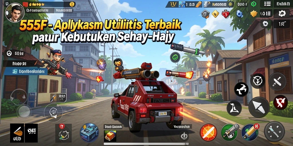Tampilan utama aplikasi 555F dengan fitur-fitur Utility yang lengkap.