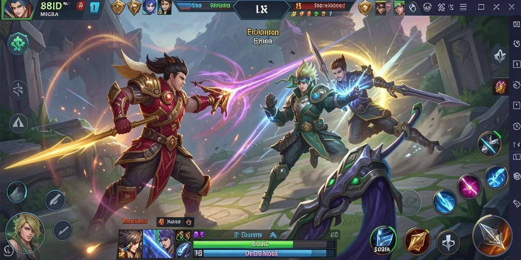 Tangkapan layar 88ID menampilkan aksi seru dalam permainan MOBA.