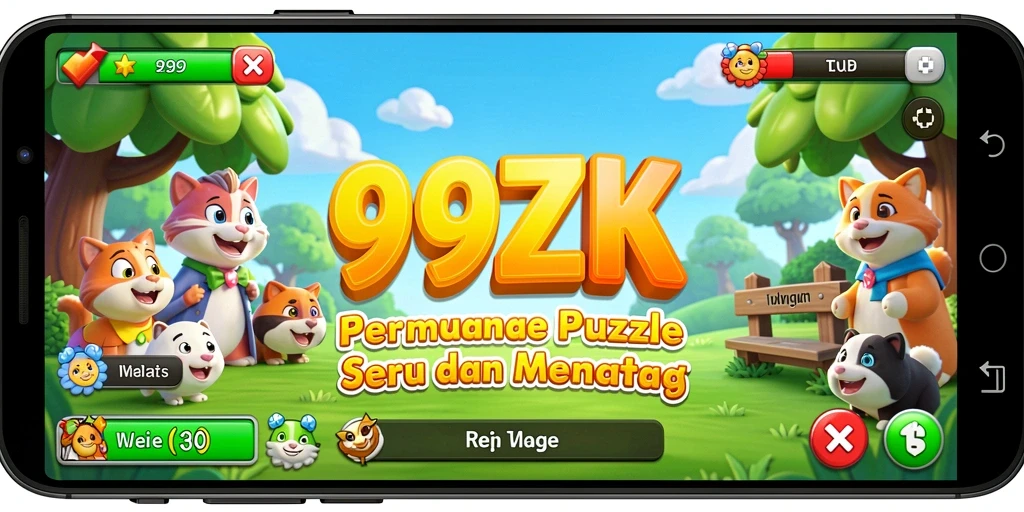 Tangkapan layar gameplay 999ZK yang menunjukkan tantangan Puzzle menyenangkan.