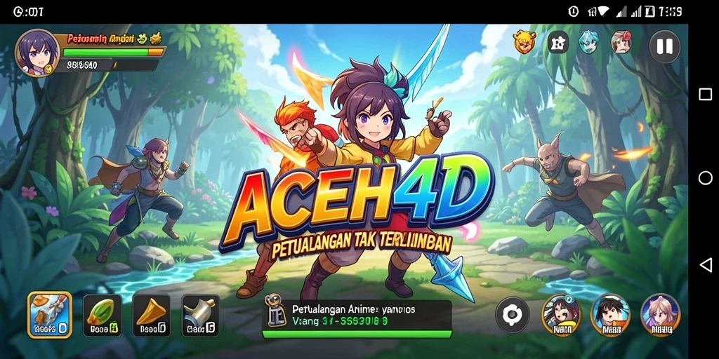 Tampilan gameplay ACEH4D yang penuh warna dan karakter menarik.