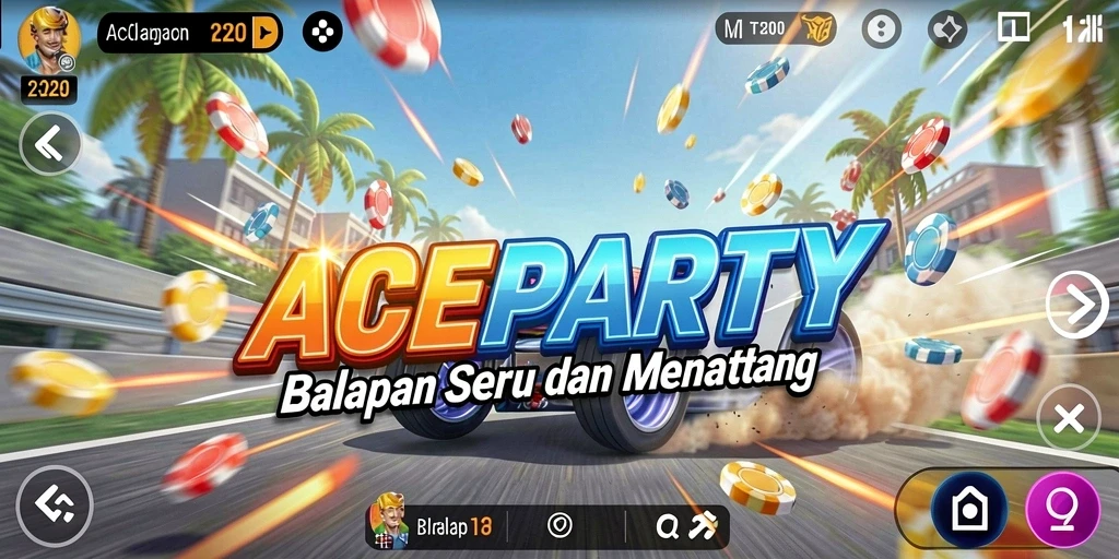 Tampilan gameplay balapan yang mendebarkan dan penuh aksi.