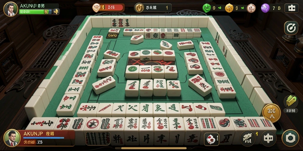 Tampilan screenshot gameplay seru dari AKUNJP Mahjong.