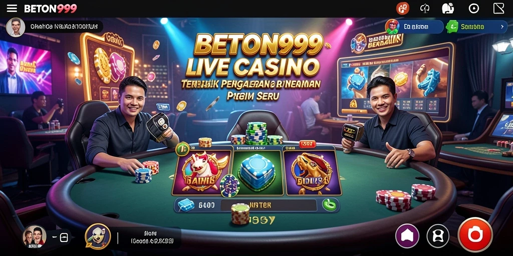 Tampilan gameplay Live Casino yang mendebarkan dari BETON999.