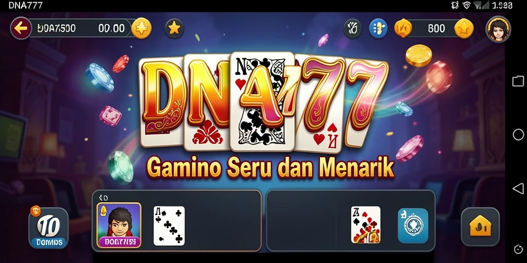 Screenshot utama DNA777 menampilkan gameplay Domino yang seru.