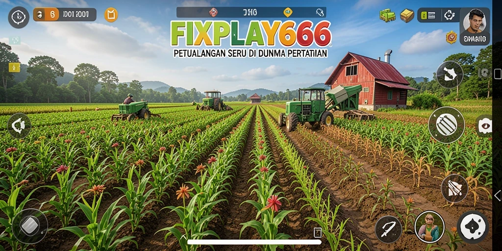 Screenshot FIXPLAY666 menampilkan gameplay seru petualangan pertanian.