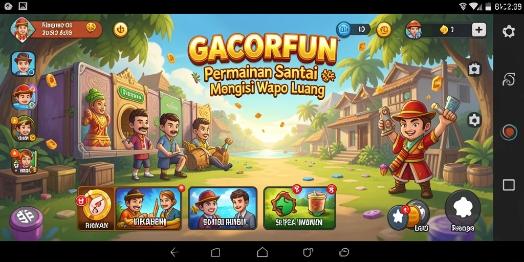 Tampilan gameplay GACORFUN yang ceria dan menarik.