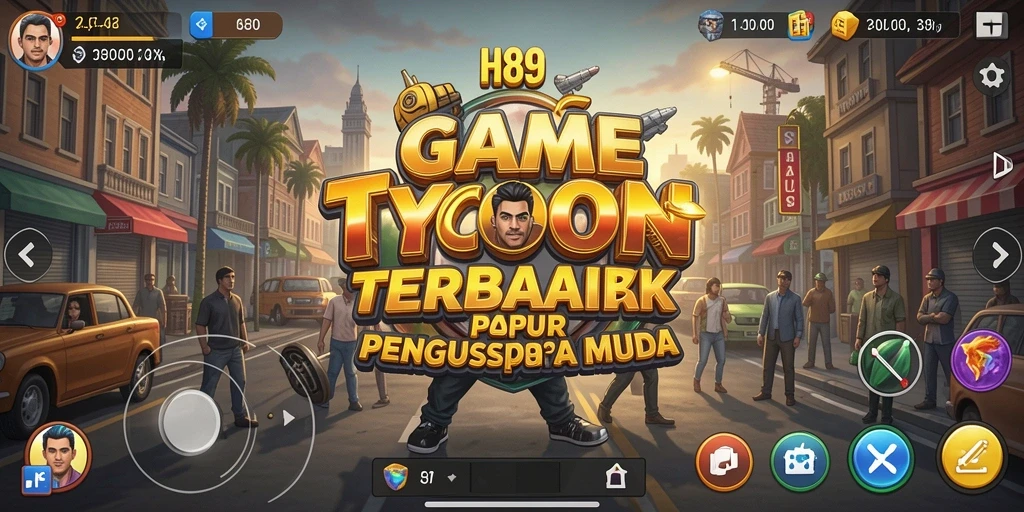 Tangkapan layar H89 menunjukkan gameplay seru dalam mengelola bisnis Tycoon.