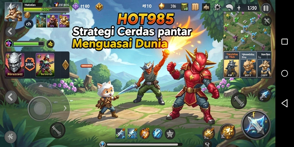 Tangkapan layar HOT985 menunjukkan pertempuran strategi yang mendebarkan.