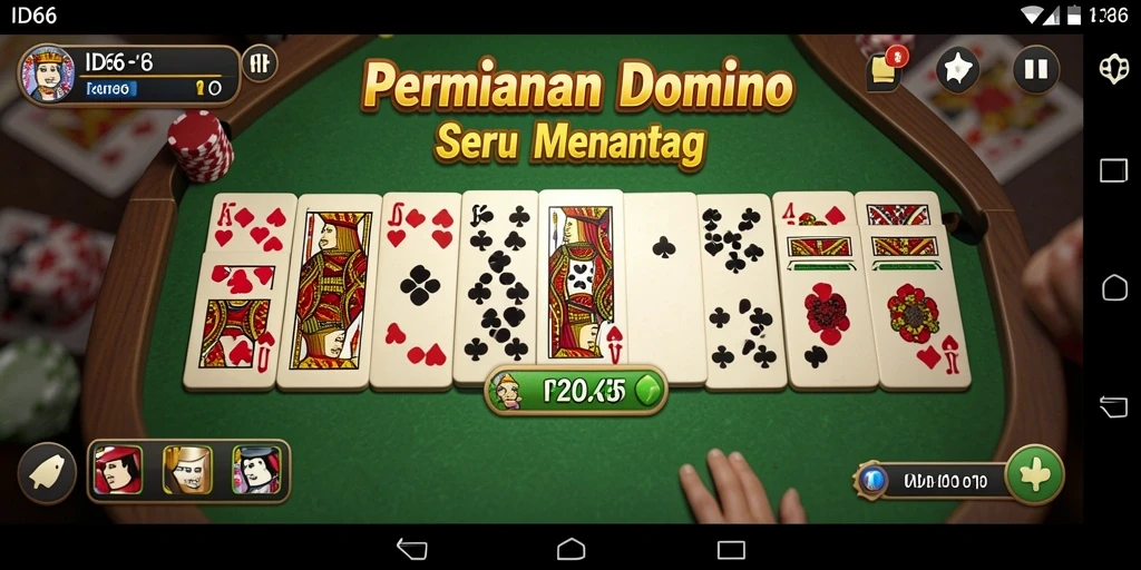 Tampilan gameplay Domino yang seru di ID66.