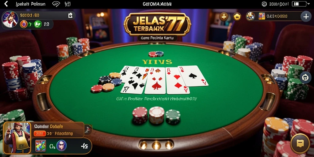 Tampilan gameplay menarik dari aplikasi JELAS777 Poker.