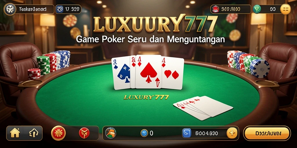 Tampilan gameplay Poker yang mendebarkan di LUXURY777.