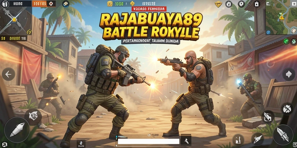 Tangkapan layar RAJABUAYA89 menampilkan aksi seru dalam Battle Royale.
