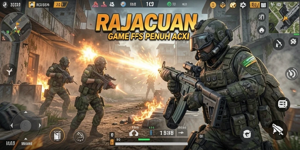 Tampilan gameplay RAJACUAN yang intens dan mendebarkan.