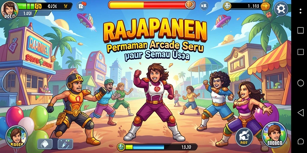Tampilan seru dari gameplay game Arcade RAJAPANEN.
