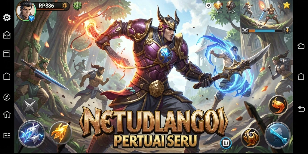 Tampilan menakjubkan dari gameplay RP886 saat bertarung melawan musuh.