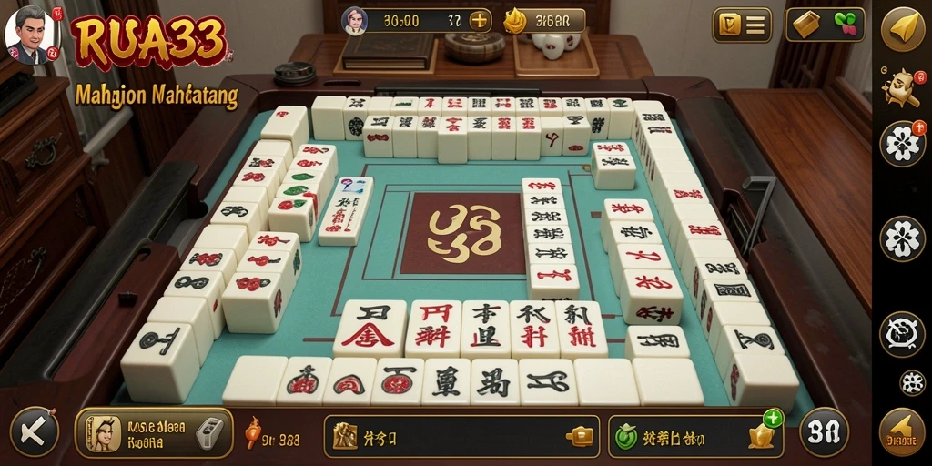 Screenshot RUSA33 menampilkan gameplay Mahjong yang seru dan menantang.