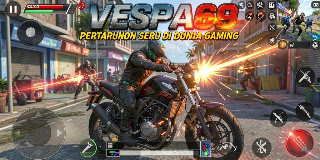 Tampilan gameplay VESPA69 yang mendebarkan dan penuh aksi.